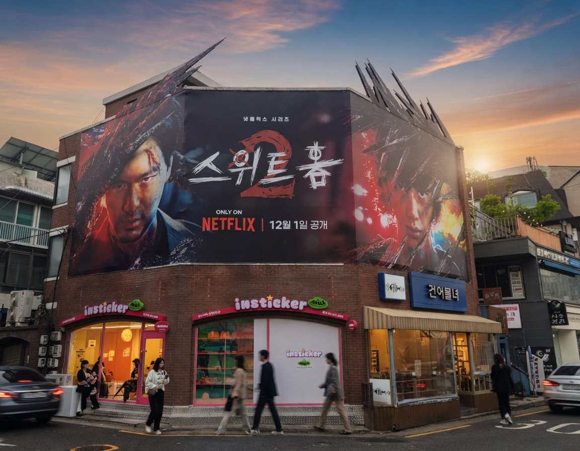 홍대 한울빌딩 외벽 아트월 광고