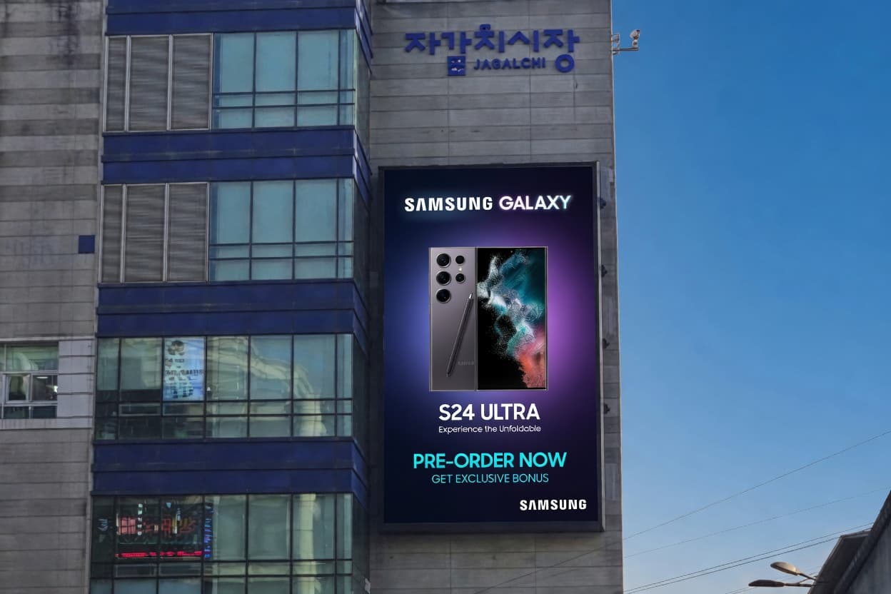 부산 자갈치시장 해안미디어보드 전광판 광고