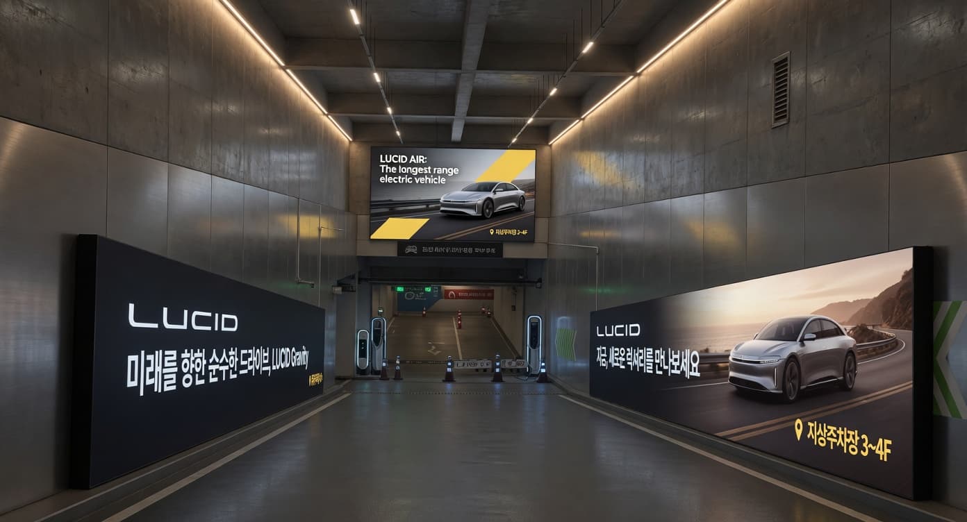 스타필드 하남 주차장 파노라마 광고